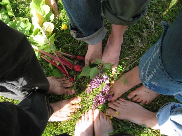 Feet in communion at Inspiration Farm